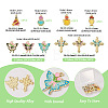  20Pcs 10 Styles Light Gold Plated Alloy Enamel Pendants ENAM-TA0001-75-3