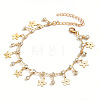 Iron Glass Flower Tassel Anklets for Women WGB596B-01-5