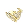 Brass Micro Pave Clear Cubic Zirconia Pendants KK-H255-27G-2