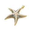 Rack Plating Brass Pave Cubic Zirconia Pendants KK-Z074-13G-2