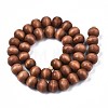 Painted Natural Wood Beads Strands WOOD-S053-54L-2