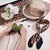 Square Leopard Print Pattern Imitated Silk Fabric Scarf for Women Girls AJEW-WR0003-99-3