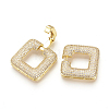 Brass Micro Pave Cubic Zirconia Fold Over Clasps ZIRC-S058-01G-3