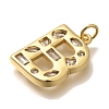 Brass Micro Pave Clear Cubic Zirconia Pendants KK-G521-01G-B-2