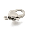 Heart Brass Lobster Claw Clasps KK-V007-20P-2