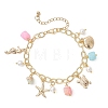 Ocean Theme 304 Stainless Steel Charm Bracelets BJEW-JB13788-3