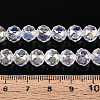 AB Color Plated Transparent Glass Round Beads Strands EGLA-T029-8mm-12T-18-4