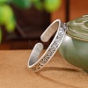 Vintage Zinc Alloy Textured Open Cuff Bangles WG06AAA-01-1