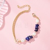 Natural Lapis Lazuli Chip Beads Link Bracelets BJEW-JB12884-02-1