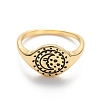 Brass Signet Ring for Women RJEW-E058-01G-03-3
