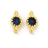 Brass Cubic Zirconia Flat Round Connector Charms KK-H204-02G-03-1