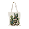 Cactus Printed Canvas Women's Tote Bags ABAG-L018-E04-1