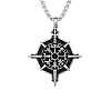 Vintage 304 Stainless Steel Viking Compass Pendant Necklaces for Men WG1D9FE-01-3