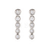 Brass Clear Cubic Zirconia Stud Earrings WGA7D61-02-2