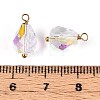 Electroplate Glass Teardrop Charms STAS-N110-13G-3