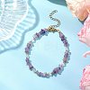 Natural Amethyst Chip Beaded Bracelets for Women X-BJEW-JB11742-03-1