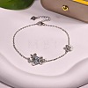 925 Sterling Silver & Cubic Zirconia & Quartz Link Bracelets FS-WGAB3DC-08-1