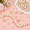 250Pcs 2 Styles Undyed Oil Coated Wooden Beads WOOD-PA0001-54-4