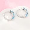 Brass Micro Pave Cubic Zirconia Hoop Earrings KK-CBA8324-12G-01-3