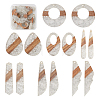 14Pcs 7 Styles Transparent Resin & Walnut Wood Pendants RESI-BY0001-06-23