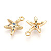 Brass Micro Pave Cubic Zirconia Charms KK-N261-99G-2