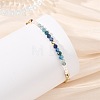 Adjustable Natural Kyanite & Apatite & Rhodonite & Non-magnetic Synthetic Hematite & Cultured Freshwater Pearl Beads Satellite Chains Slider Bracelets BJEW-JB14095-02-2