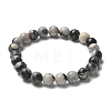 Natural Netstone Bead Stretch Bracelets BJEW-K212-B-021-3