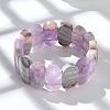 Oval Natural Amethyst Lace Agate Beads Stretch Bracelets for Women Men BJEW-C097-04C-2