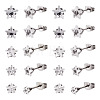 40Pcs 5 Size Crystal Rhinestone Tiny Star Stud Earrings EJEW-TA0001-13-1