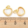 Natural Shell & Brass Heart Charms with Jump Rings KK-P275-08G-3