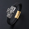 Punk Braided PU Leather Cord Bracelets ES9307-2-1