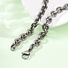Vintage 304 Stainless Steel Figaro Chain Cable Chain Necklaces NJEW-C115-03AS-3