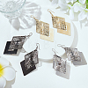 3 Pair 3 Color Alloy Rhombus Dangle Earrings for Women EJEW-FI0001-08-7