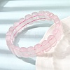 Natural Rose Quartz Beaded Stretch Bracelets for Women Men BJEW-D461-02G-5