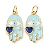 Rack Plating Brass Enamel with Glass Pendants LS-KK-B076-11G-1