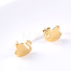 Swan 304 Stainless Steel Stud Earrings DT5024-1-1