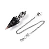 Natural Obsidian Chip & Epoxy Resin Dowsing Pendulum Big Pendants AJEW-N004-01B-2