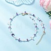Natural Amethyst & Rose Quartz Chip & Glass Seed Baeded Necklaces for Women NJEW-JN05603-03-1