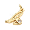 Brass Micro Pave Clear Cubic Zirconia Charms KK-D289-66G-H-2
