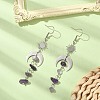 Natural Amethyst Chips Tassel Dangle Earrings EJEW-TA00260-03-3