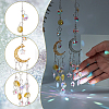 2Pcs 2 Colors Crystal AB Chandelier Glass Octagon Pendant Decorations HJEW-GA0001-40-3