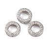 925 Sterling Silver Micro Pave Clear Cubic Zirconia Bead Frames STER-P061-01A-P-1