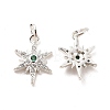 Rack Plating Brass Micro Pave Cubic Zirconia Pendants LS-KK-E081-10S-1