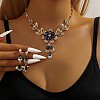 Alloy Rhinestone Stud Earrings & Necklaces Sets for Women WGAAFBB-05-2