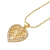 Brass Micro Pave Cubic Zirconia Heart Pendant Necklaces for Women NJEW-S429-01G-01-1