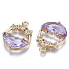 Faceted Transparent Glass Pendants X-GLAA-T020-18D-3