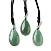 Natural Green Aventurine Pendant Necklace with Nylon Cord for Women NJEW-L464-A07-1