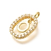 Brass Micro Pave Cubic Zirconia Pendants ZIRC-P123-01G-O01-2