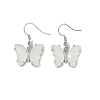 Natural Quartz Crystal Brass Dangle Earrings EJEW-M081-01P-01-2