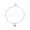 Natural White Moonstone Beaded Necklaces NJEW-JN04226-03-1
